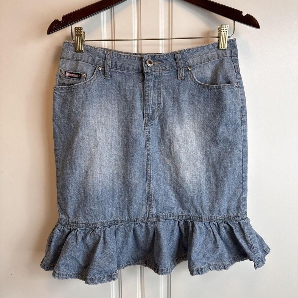 Bubblegum Light Blue Ruffle Midi Skirt